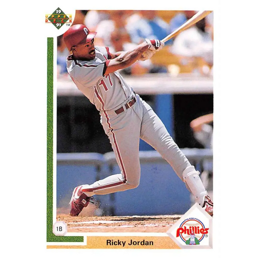 1991 Upper Deck #160 Ricky Jordan EX Excellent Philadelphia Phillies Baseball Card  Image 1