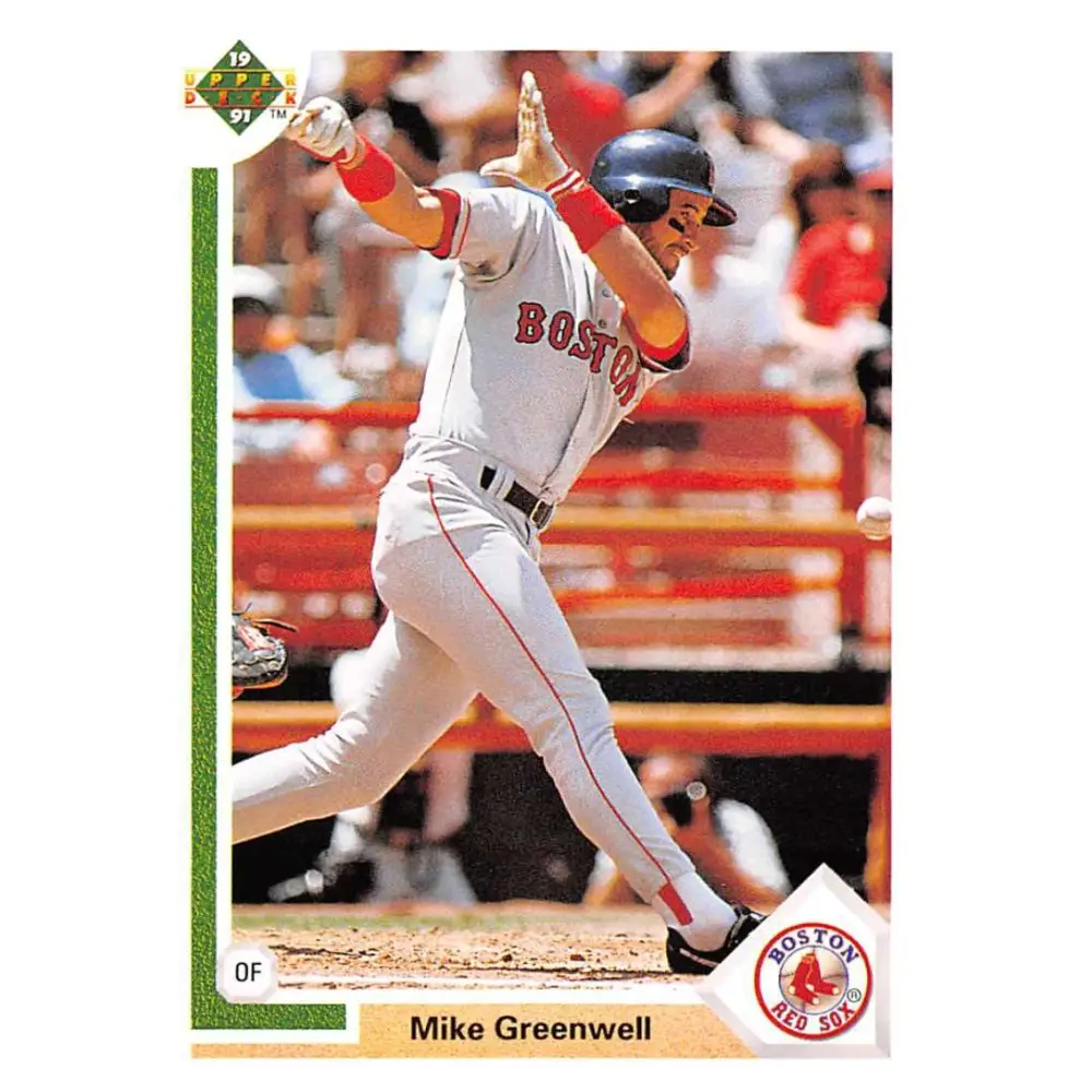 1991 Upper Deck #165 Mike Greenwell EX Excellent Boston Red Sox Baseball Card  Image 1