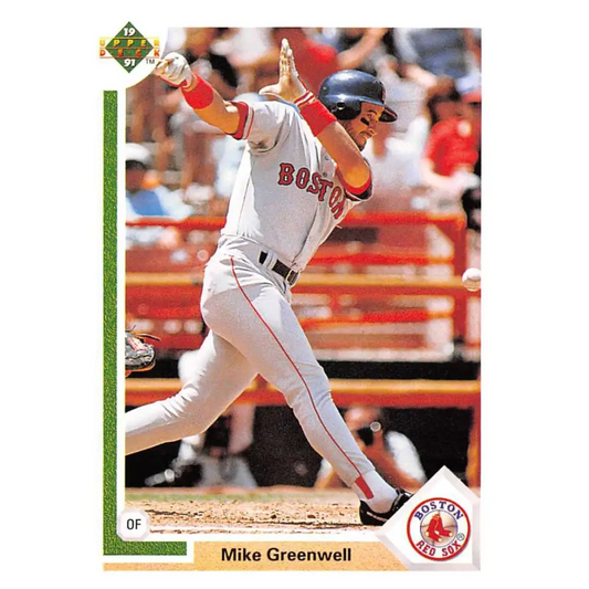 1991 Upper Deck #165 Mike Greenwell EX Excellent Boston Red Sox Baseball Card  Image 1