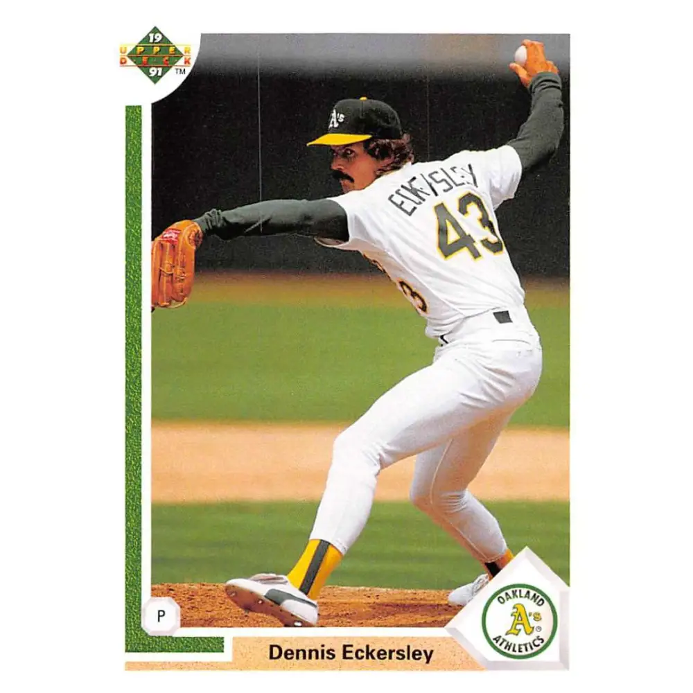 1991 Upper Deck #172 Dennis Eckersley NM-MT Oakland Athletics Baseball Card Image 1