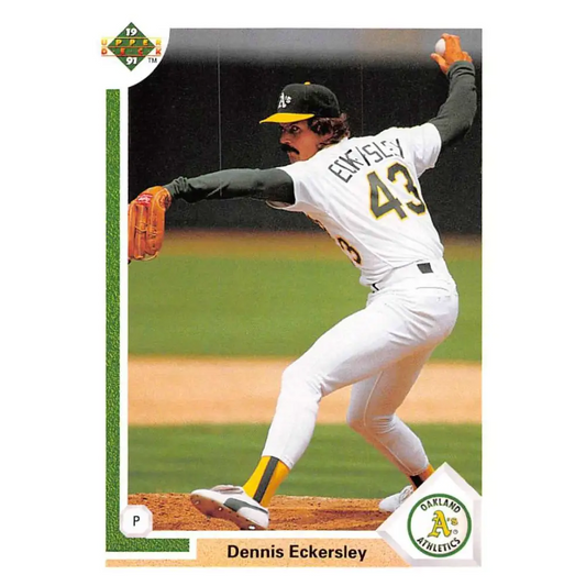 1991 Upper Deck #172 Dennis Eckersley NM-MT Oakland Athletics Baseball Card Image 1