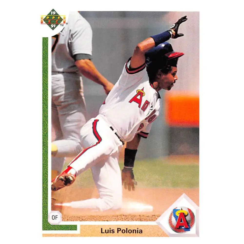 1991 Upper Deck #187 Luis Polonia EX Excellent California Angels Baseball Card  Image 1