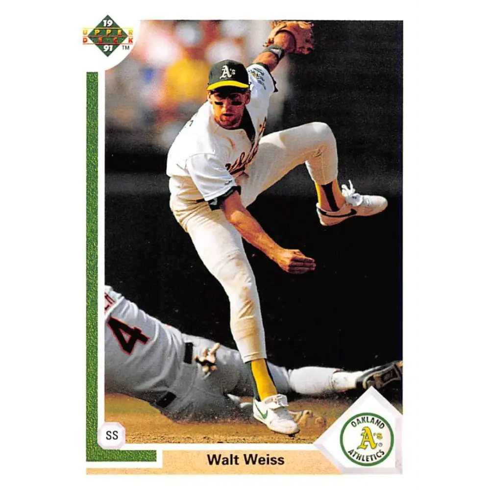 1991 Upper Deck #192 Walt Weiss NM-MT Oakland Athletics Baseball Card Image 1