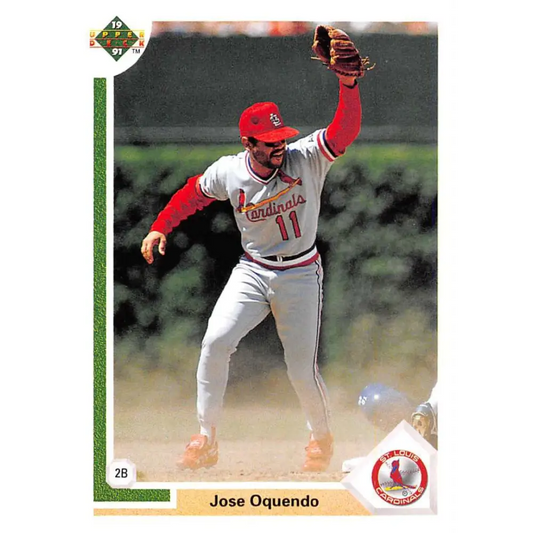 1991 Upper Deck #193 Jose Oquendo NM-MT St. Louis Cardinals Baseball Card Image 1