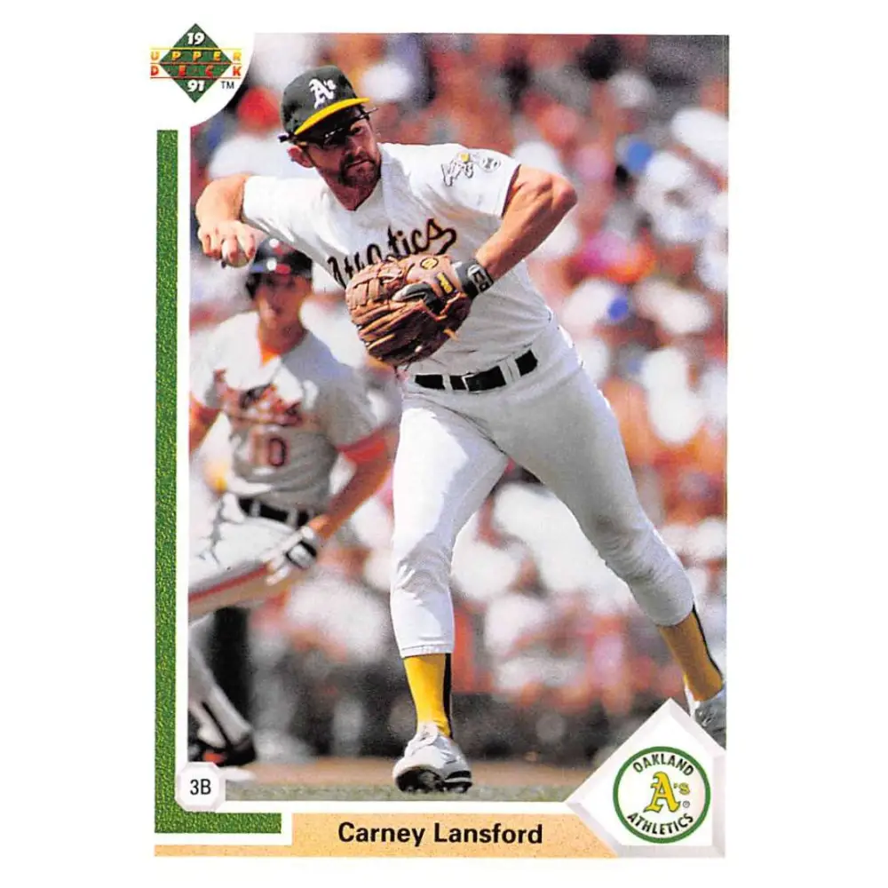 1991 Upper Deck #194 Carney Lansford EX Excellent Oakland Athletics Baseball Card  Image 1