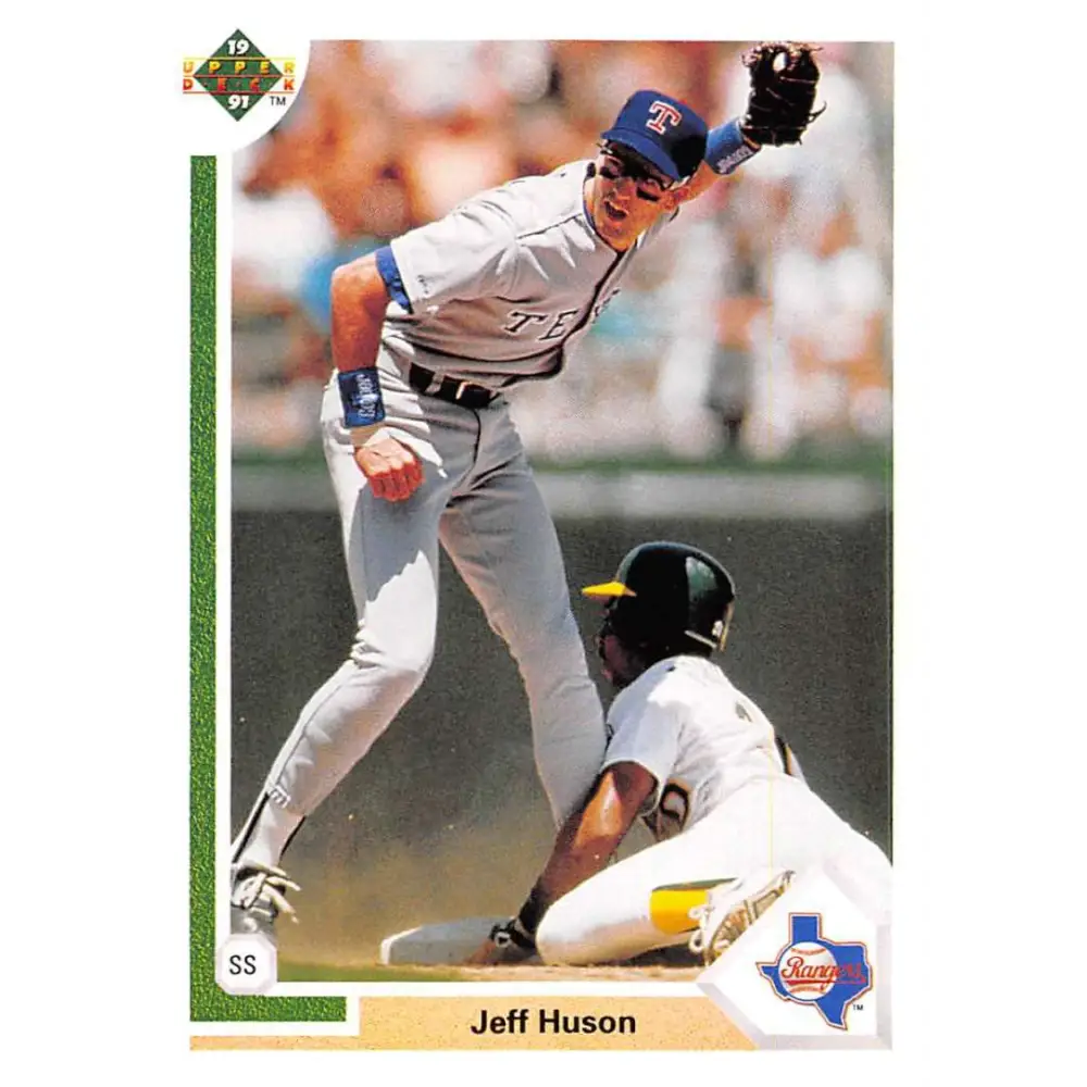 1991 Upper Deck #195 Jeff Huson EX Excellent Texas Rangers Baseball Card  Image 1