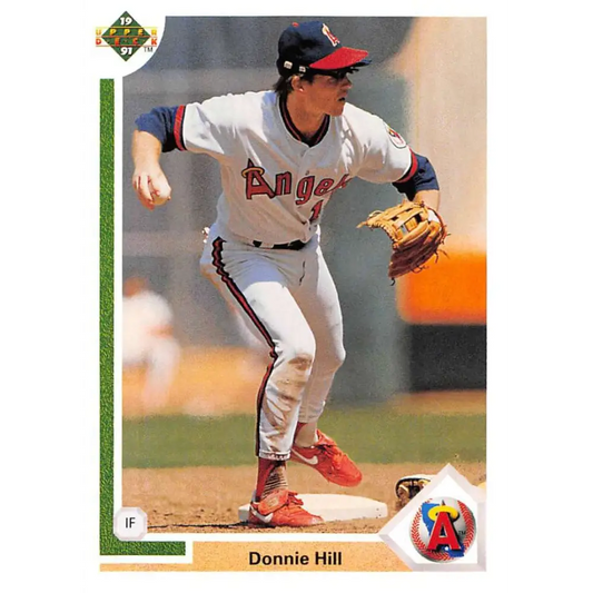 1991 Upper Deck #211 Donnie Hill NM-MT California Angels Baseball Card Image 1