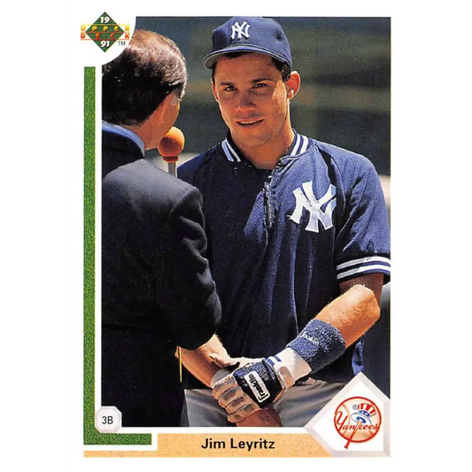 1991 Upper Deck #243 Jim Leyritz NM-MT New York Yankees Baseball Card Image 1