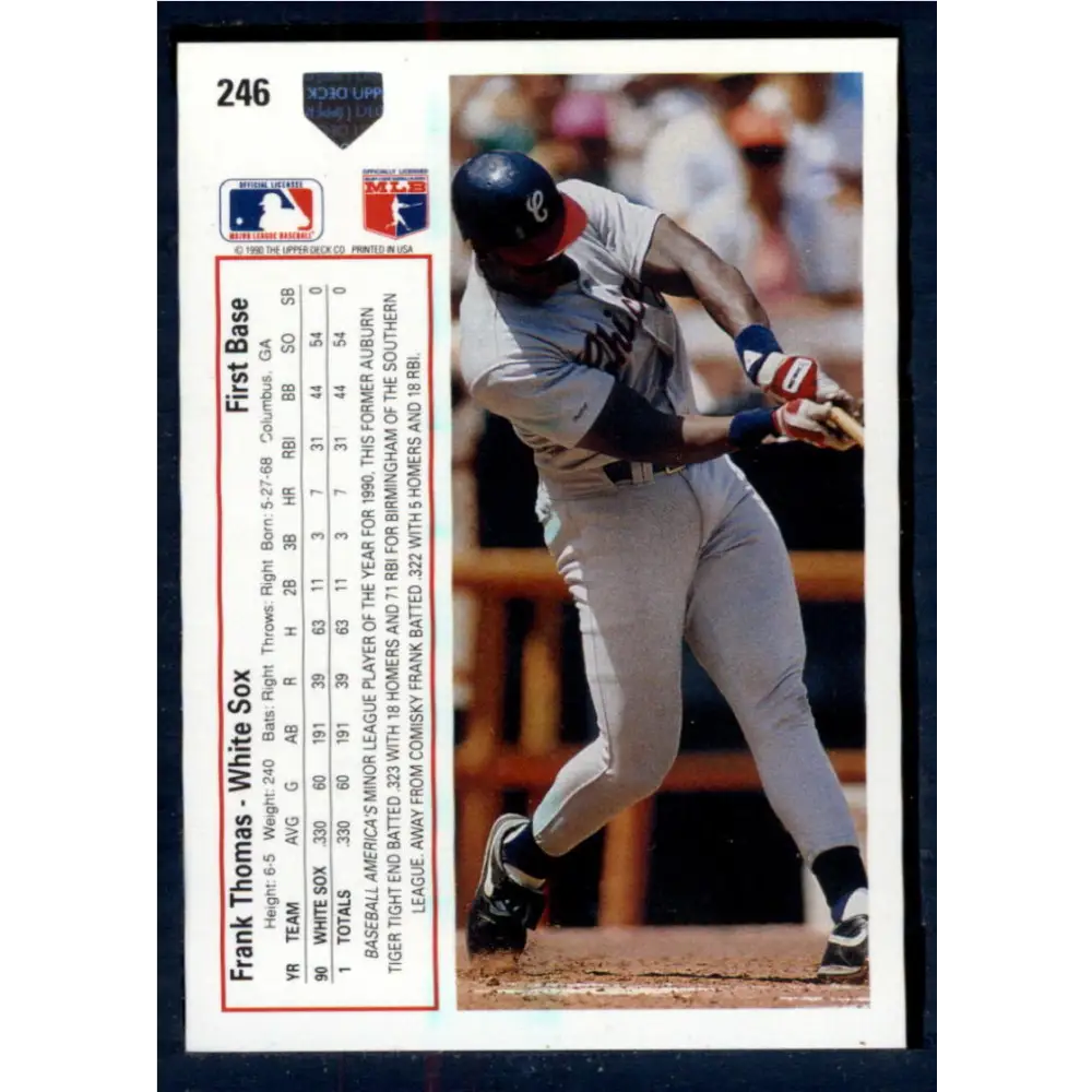 1991 Upper Deck #246 Frank Thomas EX Excellent Chicago White Sox Baseball Card  Image 2