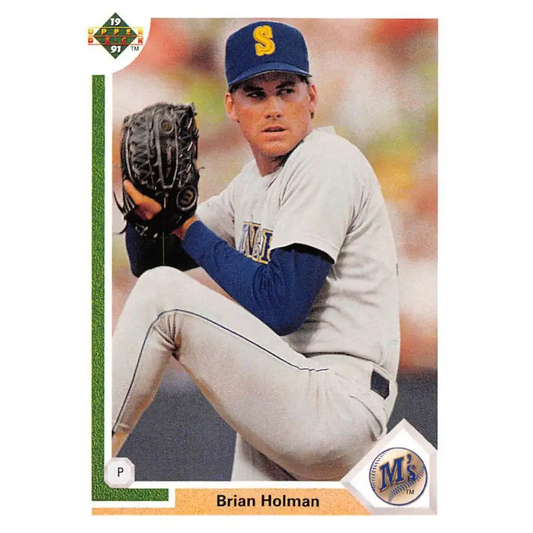 1991 Upper Deck #252 Brian Holman EX Excellent Seattle Mariners Baseball Card  Image 1