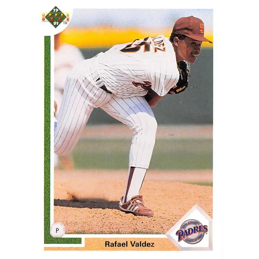 1991 Upper Deck #253 Rafael Valdez UER NM-MT San Diego Padres Baseball Card Image 1
