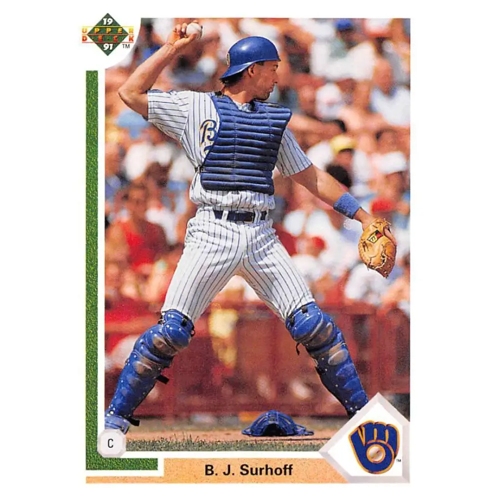 1991 Upper Deck #254 B.J. Surhoff EX Excellent Milwaukee Brewers Baseball Card  Image 1