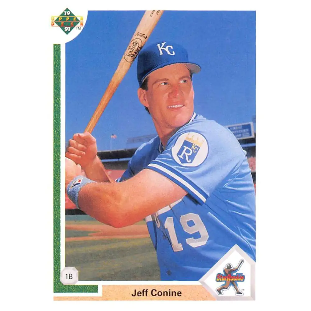 1991 Upper Deck #27 Jeff Conine EX Excellent RC Rookie Kansas City Royals Baseball Card  Image 1