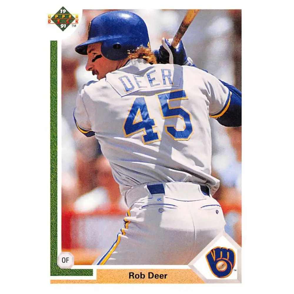 1991 Upper Deck #272 Rob Deer EX Excellent Milwaukee Brewers Baseball Card  Image 1