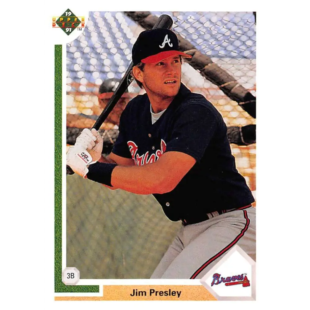1991 Upper Deck #282 Jim Presley EX Excellent Atlanta Braves Baseball Card  Image 1