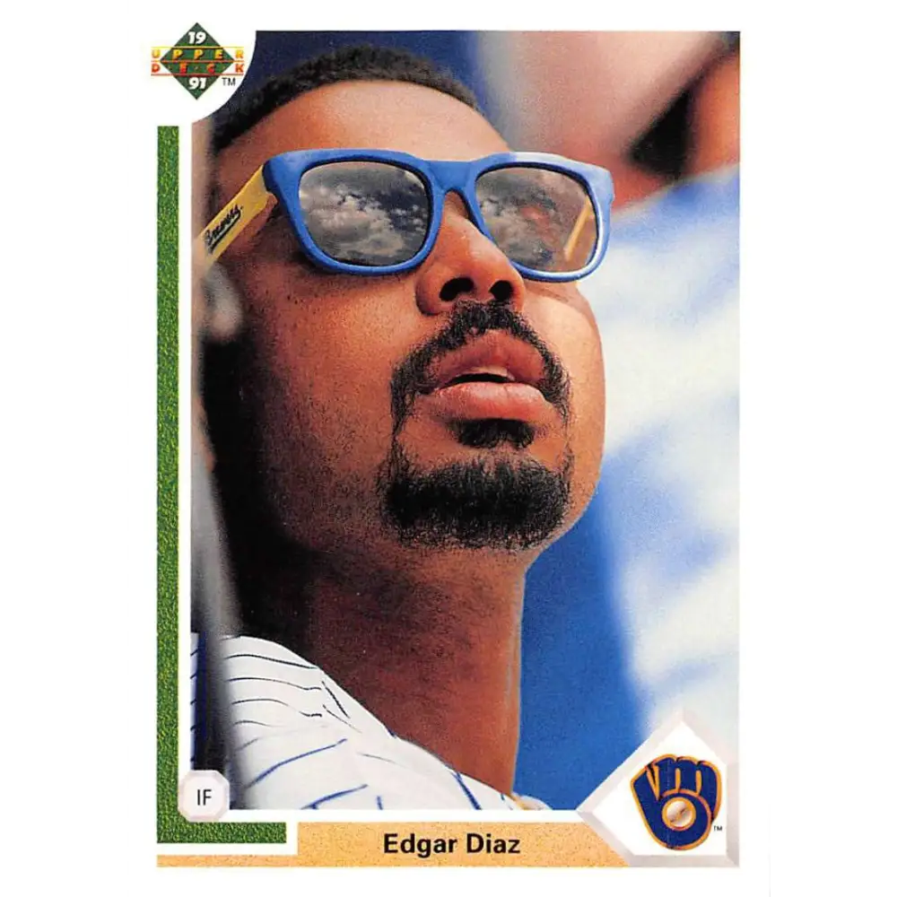 1991 Upper Deck #286 Edgar Diaz EX Excellent Milwaukee Brewers Baseball Card  Image 1