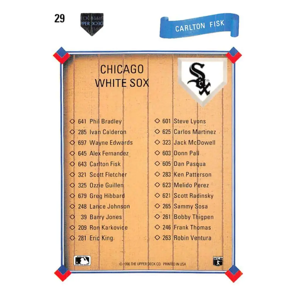 1991 Upper Deck #29 Carlton Fisk EX Excellent Chicago White Sox Baseball Card  Image 2