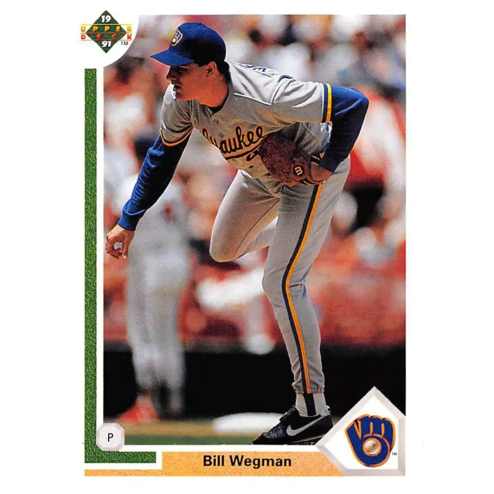 1991 Upper Deck #292 Bill Wegman NM-MT Milwaukee Brewers Baseball Card Image 1