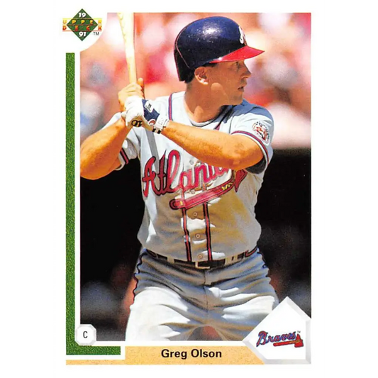 1991 Upper Deck #303 Greg Olson EX Excellent Atlanta Braves Baseball Card  Image 1