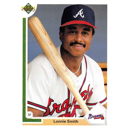 1991 Upper Deck #305 Lonnie Smith NM-MT Atlanta Braves Baseball Card Image 1