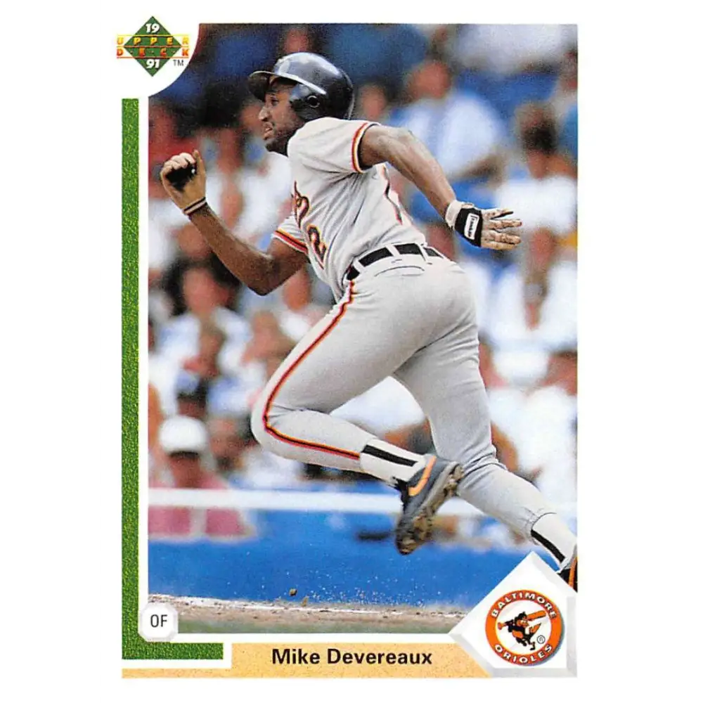 1991 Upper Deck #308 Mike Devereaux NM-MT Baltimore Orioles Baseball Card Image 1