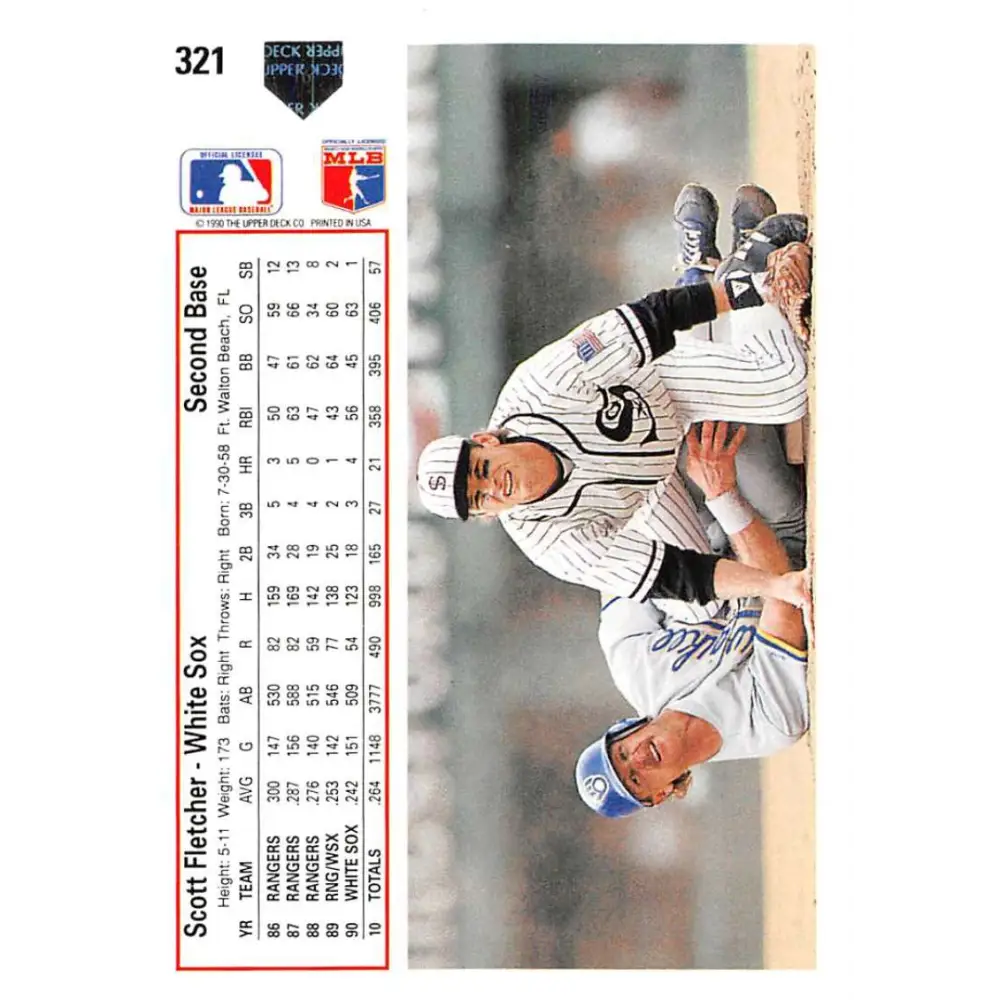 1991 Upper Deck #321 Scott Fletcher NM-MT Chicago White Sox Baseball Card Image 2