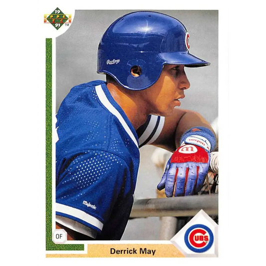 1991 Upper Deck #334 Derrick May EX Excellent Chicago Cubs Baseball Card  Image 1