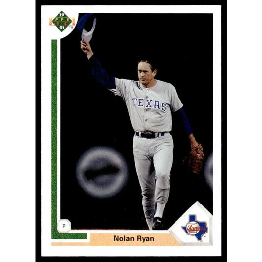1991 Upper Deck #345 Nolan Ryan EX/NM Texas Rangers Baseball Card Image 1