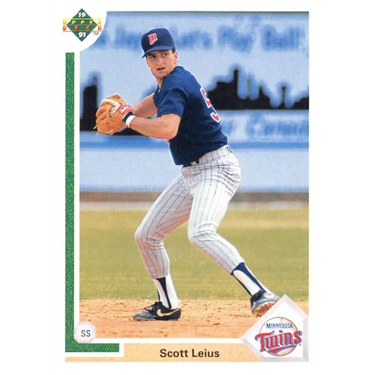 1991 Upper Deck #35 Scott Leius EX Excellent Minnesota Twins Baseball Card  Image 1
