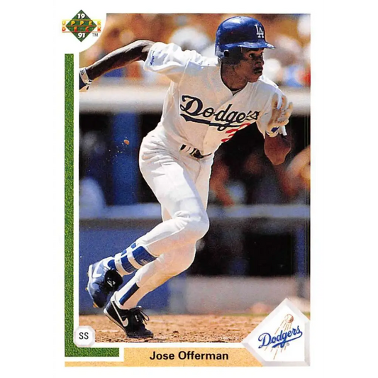 1991 Upper Deck #356 Jose Offerman NM-MT Los Angeles Dodgers Baseball Card Image 1