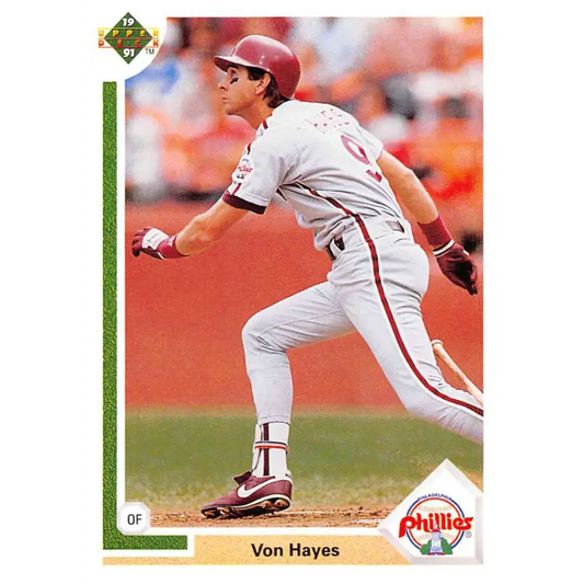 1991 Upper Deck #368 Von Hayes EX Excellent Philadelphia Phillies Baseball Card  Image 1