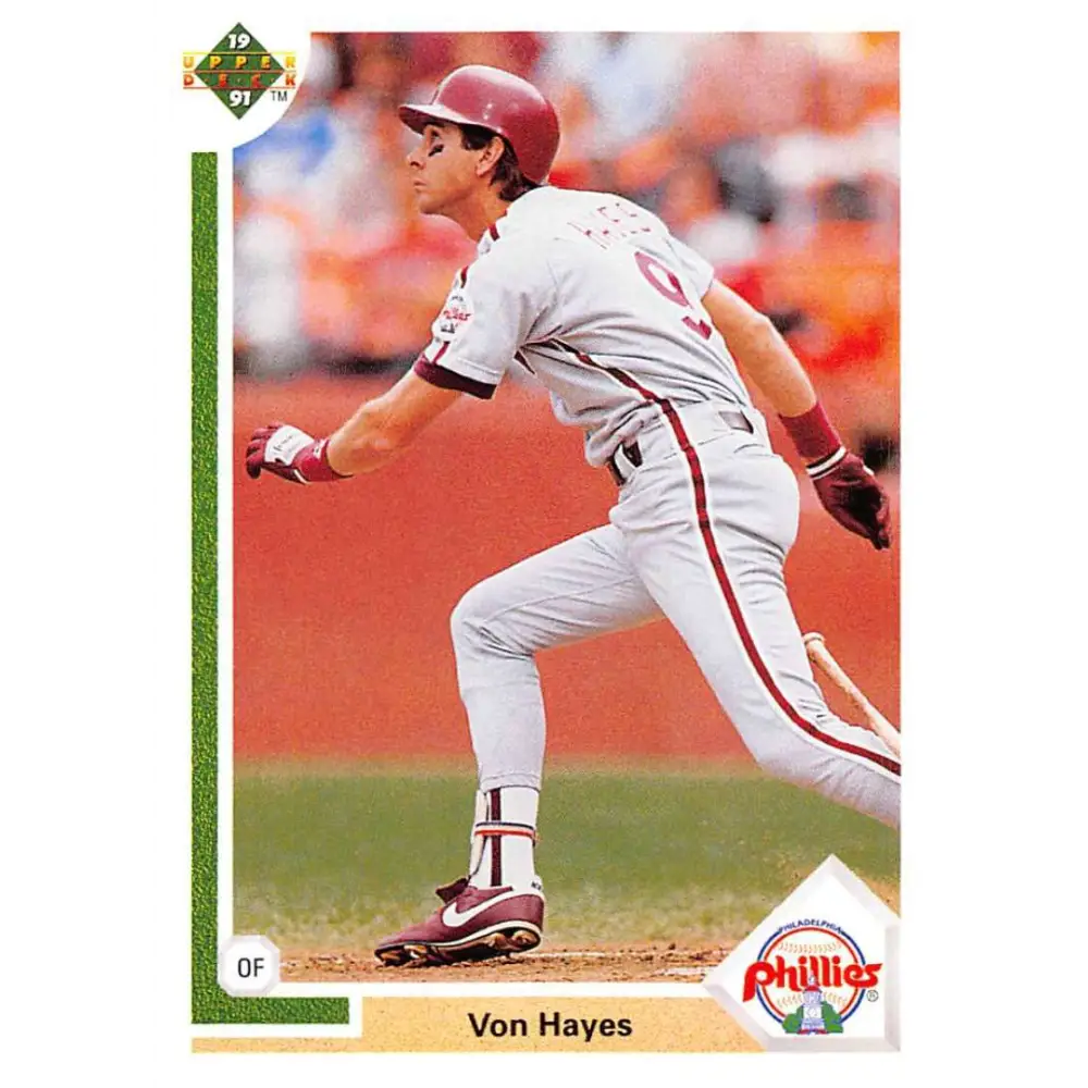 1991 Upper Deck #368 Von Hayes NM-MT Philadelphia Phillies Baseball Card Image 1