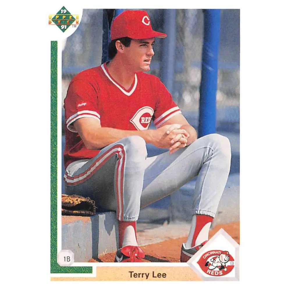 1991 Upper Deck #37 Terry Lee NM-MT RC Rookie Cincinnati Reds Baseball Card Image 1