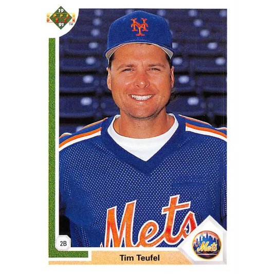 1991 Upper Deck #370 Tim Teufel EX Excellent New York Mets Baseball Card  Image 1