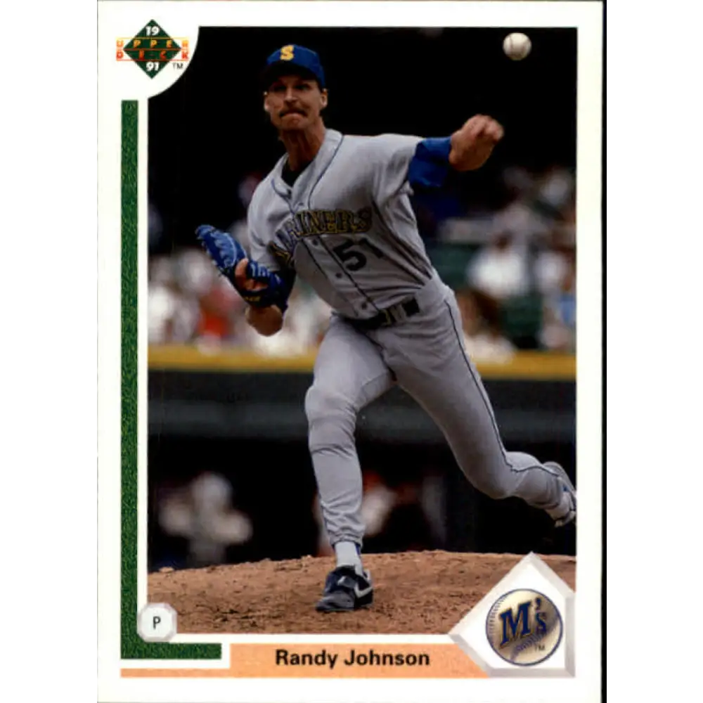 1991 Upper Deck #376 Randy Johnson EX Excellent Seattle Mariners Baseball Card  Image 1