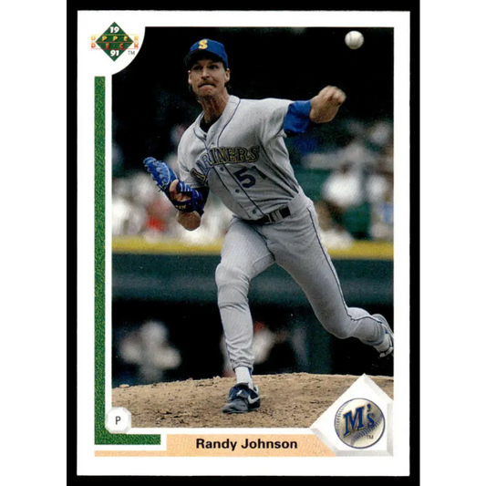 1991 Upper Deck #376 Randy Johnson NM-MT Seattle Mariners Baseball Card Image 1
