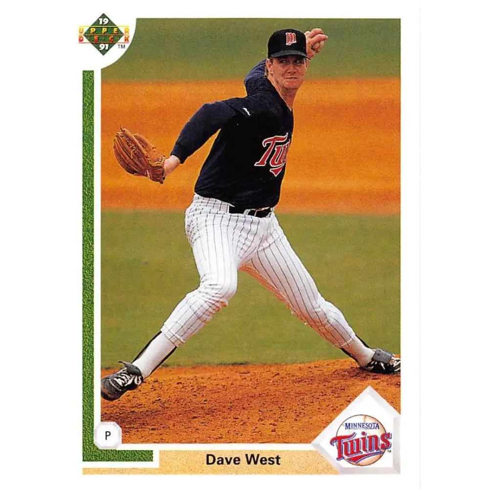 1991 Upper Deck #377 David West NM-MT Minnesota Twins Baseball Card Image 1