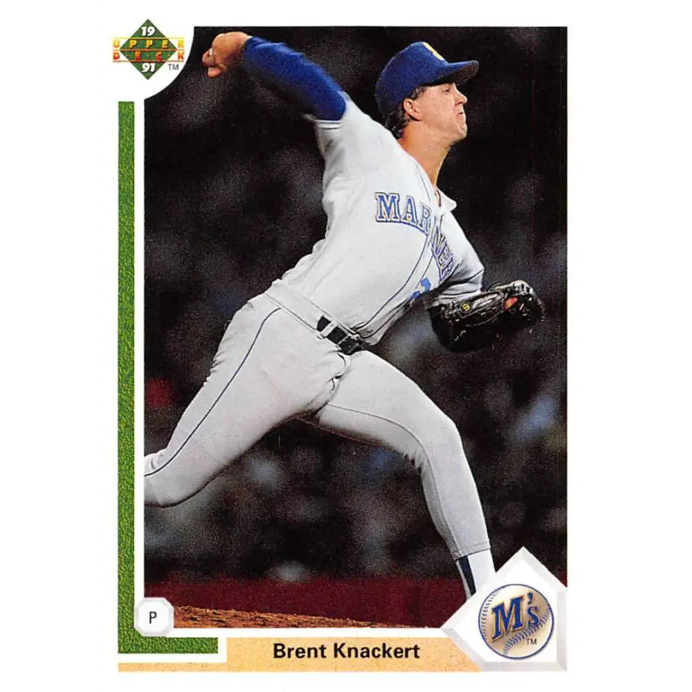 1991 Upper Deck #378 Brent Knackert EX Excellent Seattle Mariners Baseball Card  Image 1