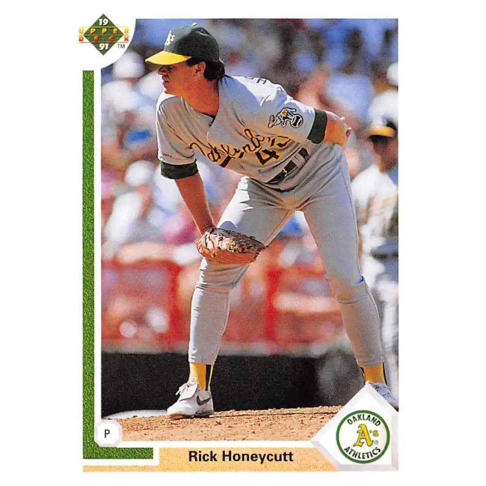 1991 Upper Deck #379 Rick Honeycutt EX Excellent Oakland Athletics Baseball Card  Image 1