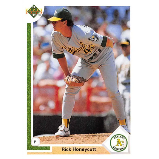 1991 Upper Deck #379 Rick Honeycutt EX Excellent Oakland Athletics Baseball Card  Image 1