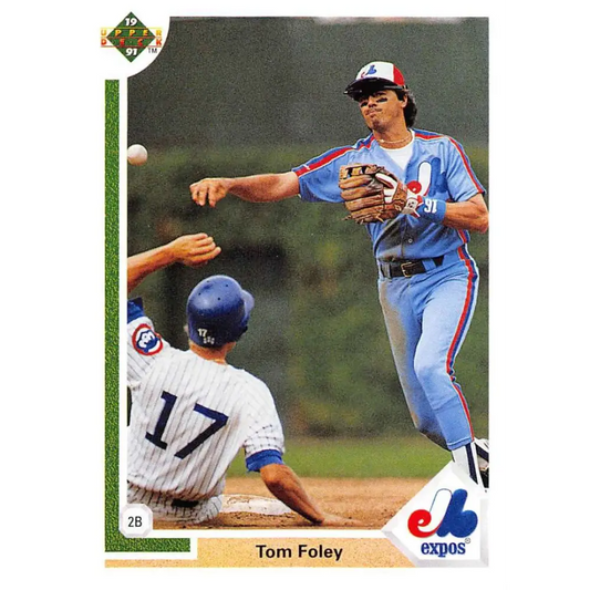 1991 Upper Deck #381 Tom Foley NM-MT Montreal Expos Baseball Card Image 1