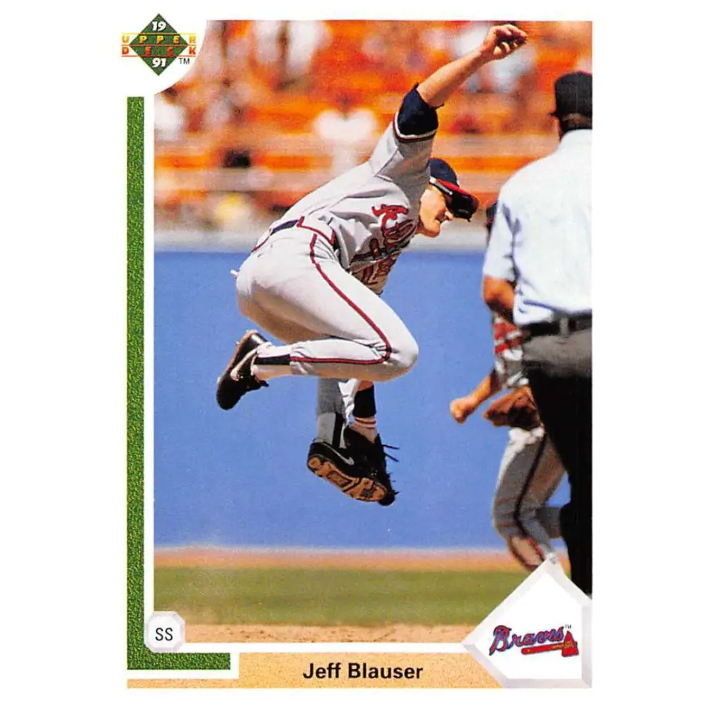 1991 Upper Deck #382 Jeff Blauser EX Excellent Atlanta Braves Baseball Card  Image 1