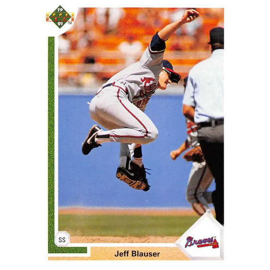 1991 Upper Deck #382 Jeff Blauser EX Excellent Atlanta Braves Baseball Card  Image 1