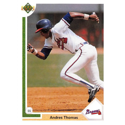 1991 Upper Deck #384 Andres Thomas EX Excellent Atlanta Braves Baseball Card  Image 1