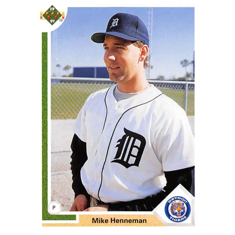 1991 Upper Deck #386 Mike Henneman EX Excellent Detroit Tigers Baseball Card  Image 1