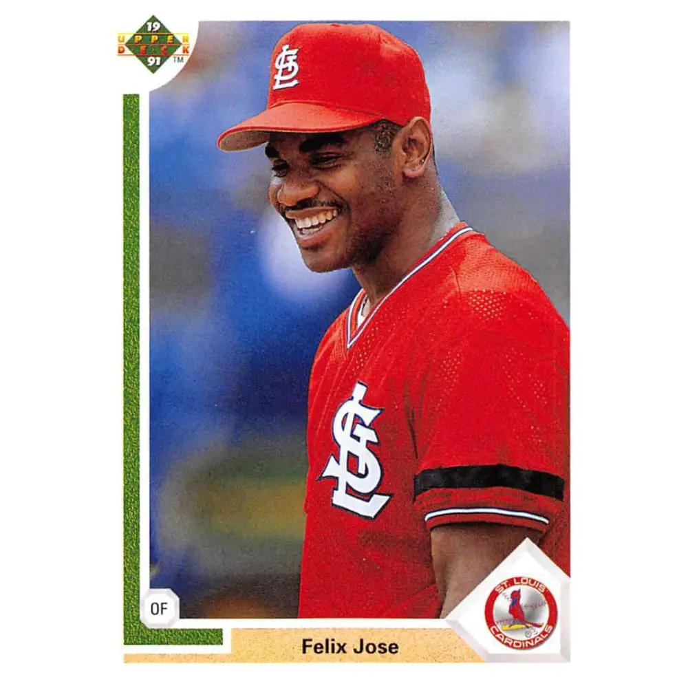 1991 Upper Deck #387 Felix Jose EX Excellent St. Louis Cardinals Baseball Card  Image 1