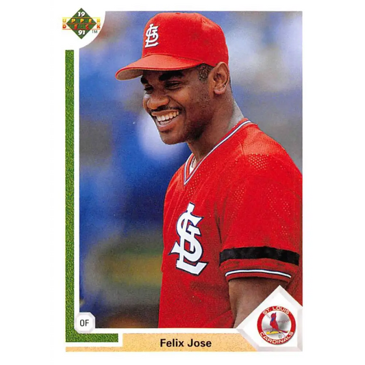 1991 Upper Deck #387 Felix Jose NM-MT St. Louis Cardinals Baseball Card Image 1