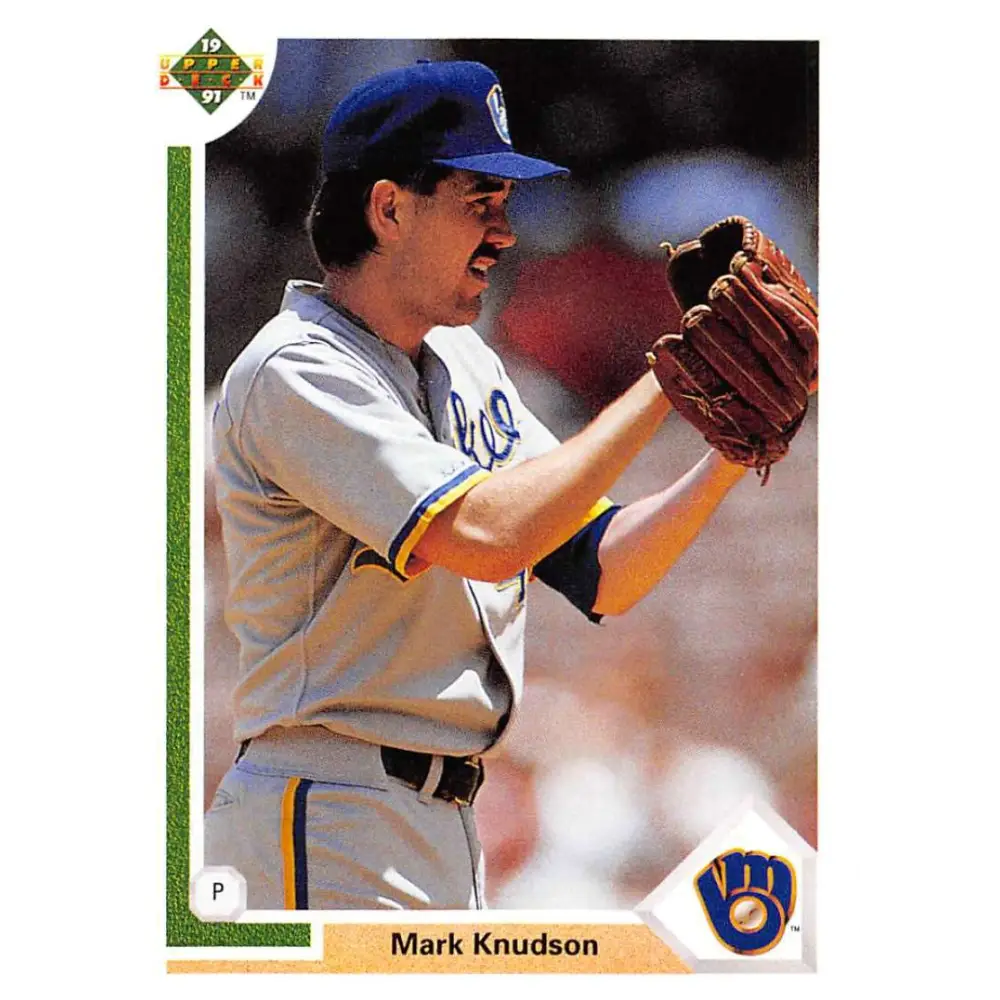 1991 Upper Deck #393 Mark Knudson EX Excellent Milwaukee Brewers Baseball Card  Image 1