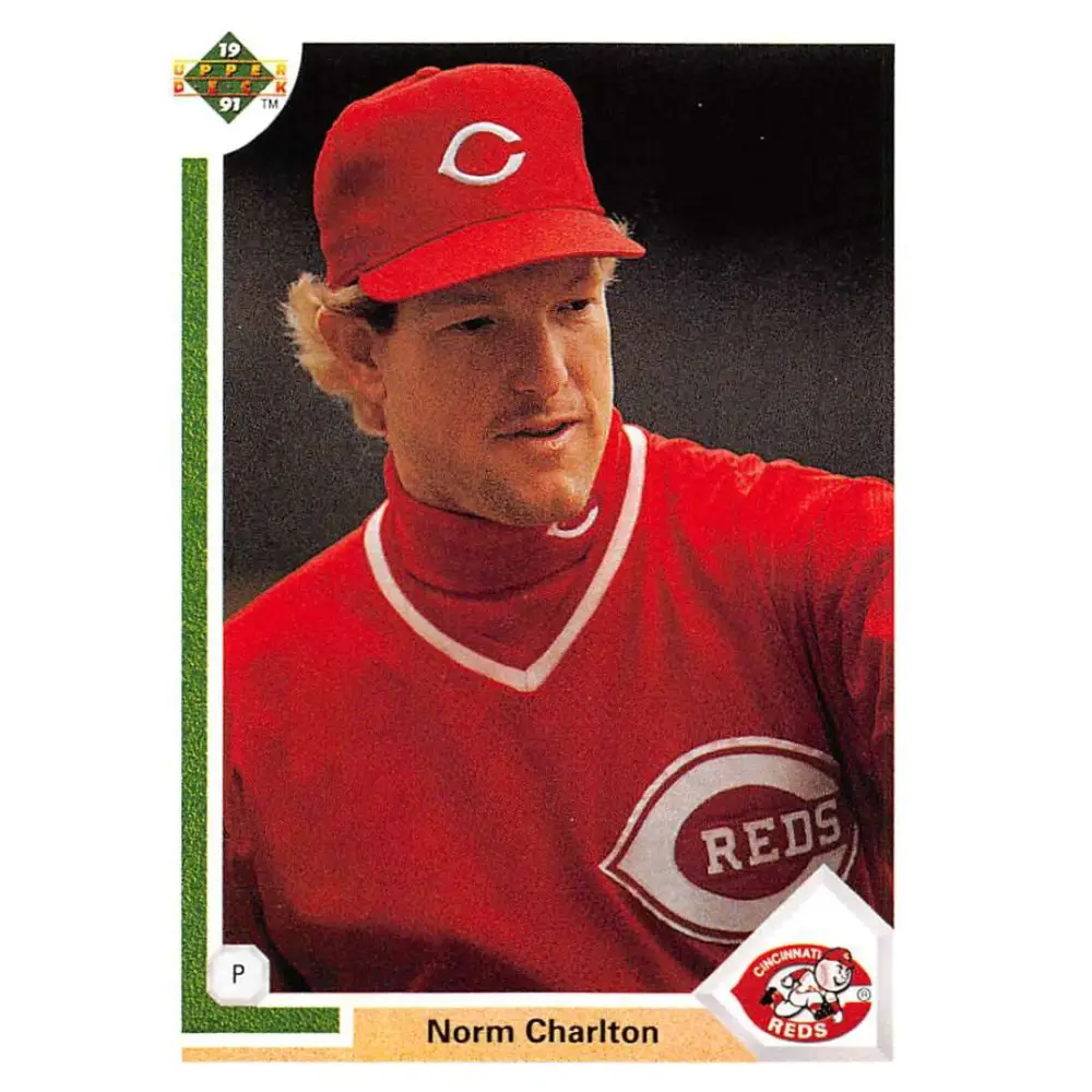 1991 Upper Deck #394 Norm Charlton NM-MT Cincinnati Reds Baseball Card Image 1