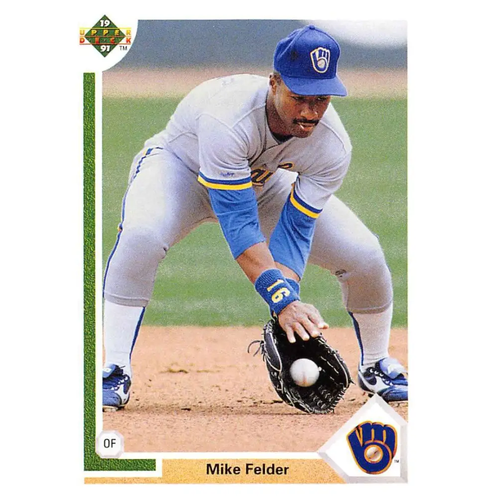 1991 Upper Deck #395 Mike Felder NM-MT Milwaukee Brewers Baseball Card Image 1